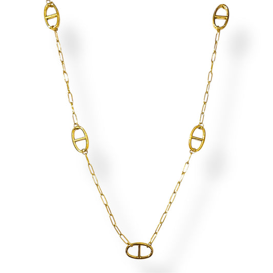 COLLIER SAUTOIR GLAMOUR ACIER