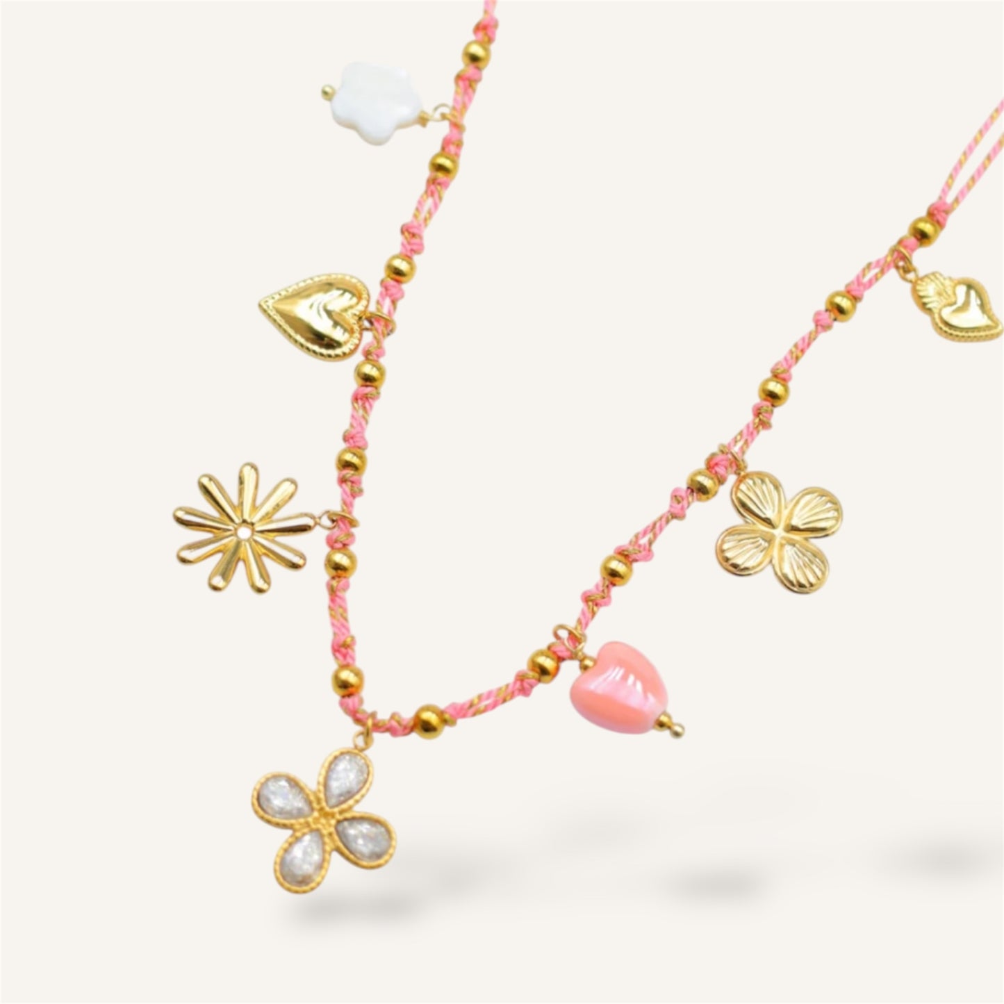 COLLIER ZITA ACIER OR ROSE