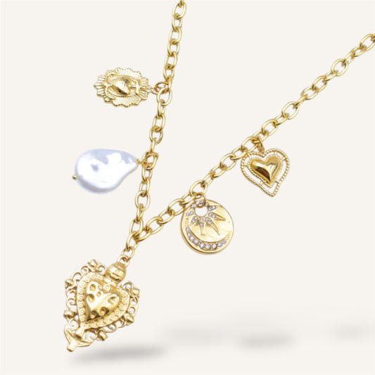 COLLIER LOUANE ACIER OR