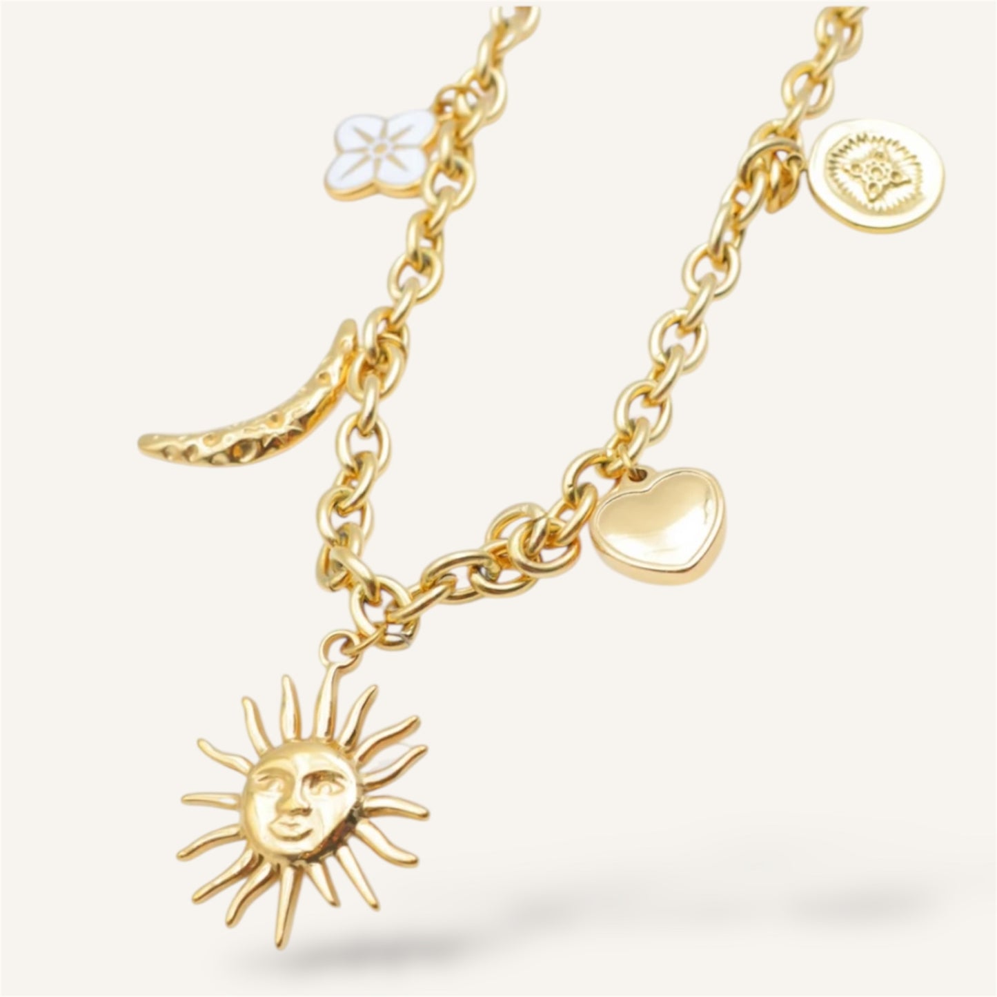 COLLIER HINA ACIER OR