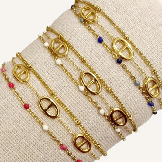 BRACELET 3 EN 1 CASSANDRA ACIER OR