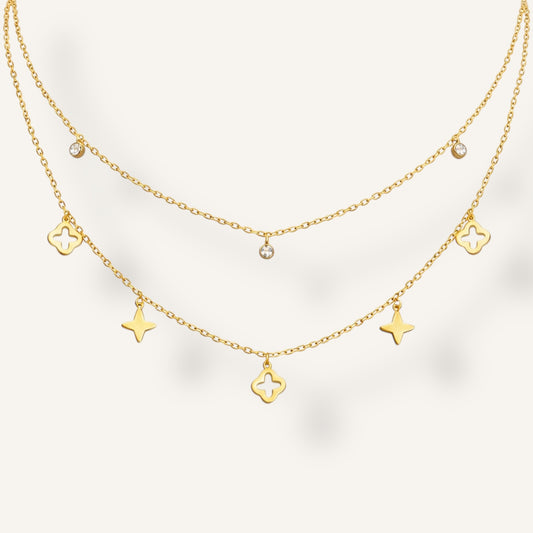 COLLIER 2 EN 1 GLORIA ACIER