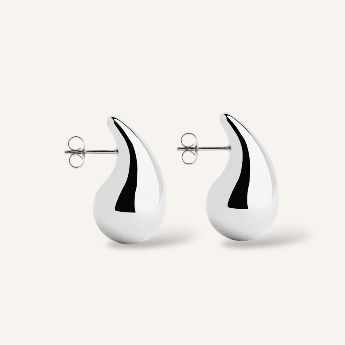 BOUCLES D'OREILLES GOUTTES ACIER 2 CM