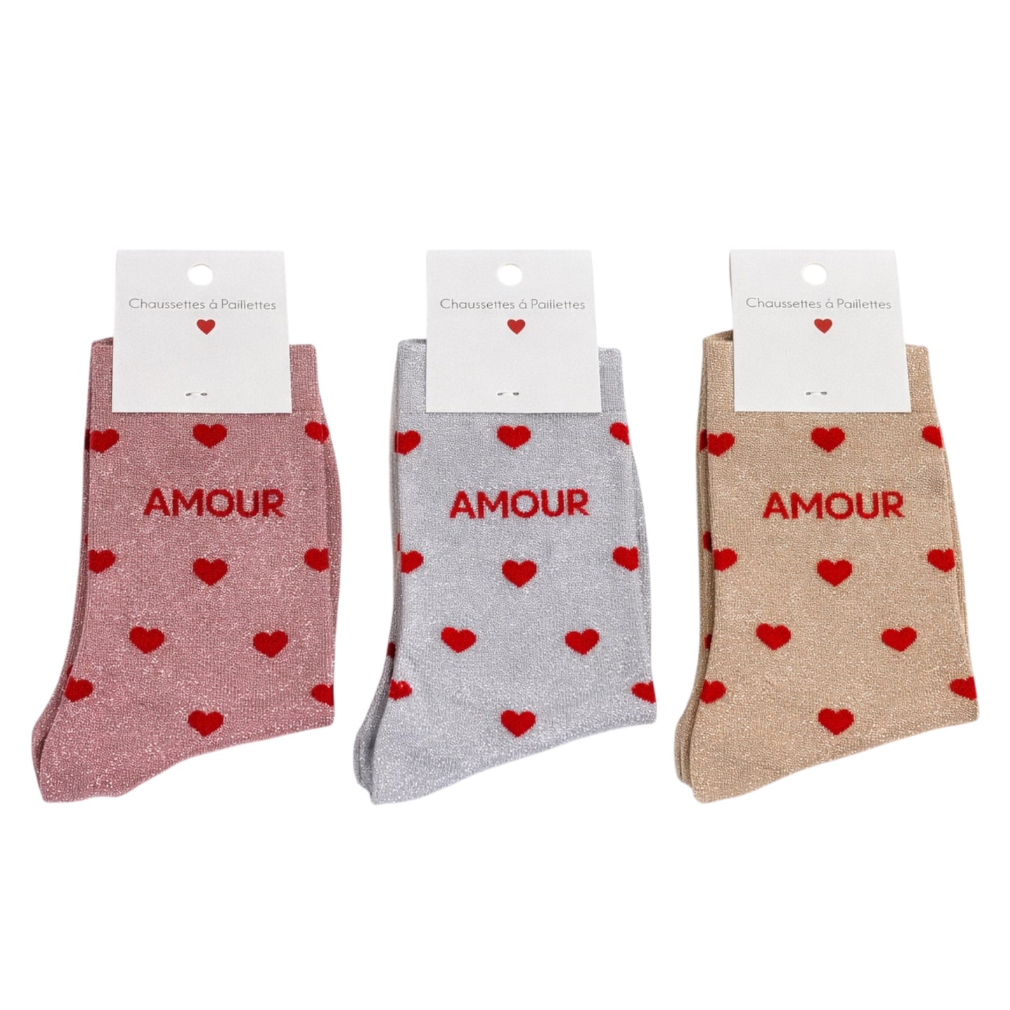 CHAUSSETTES À PAILLETTES -AMOUR