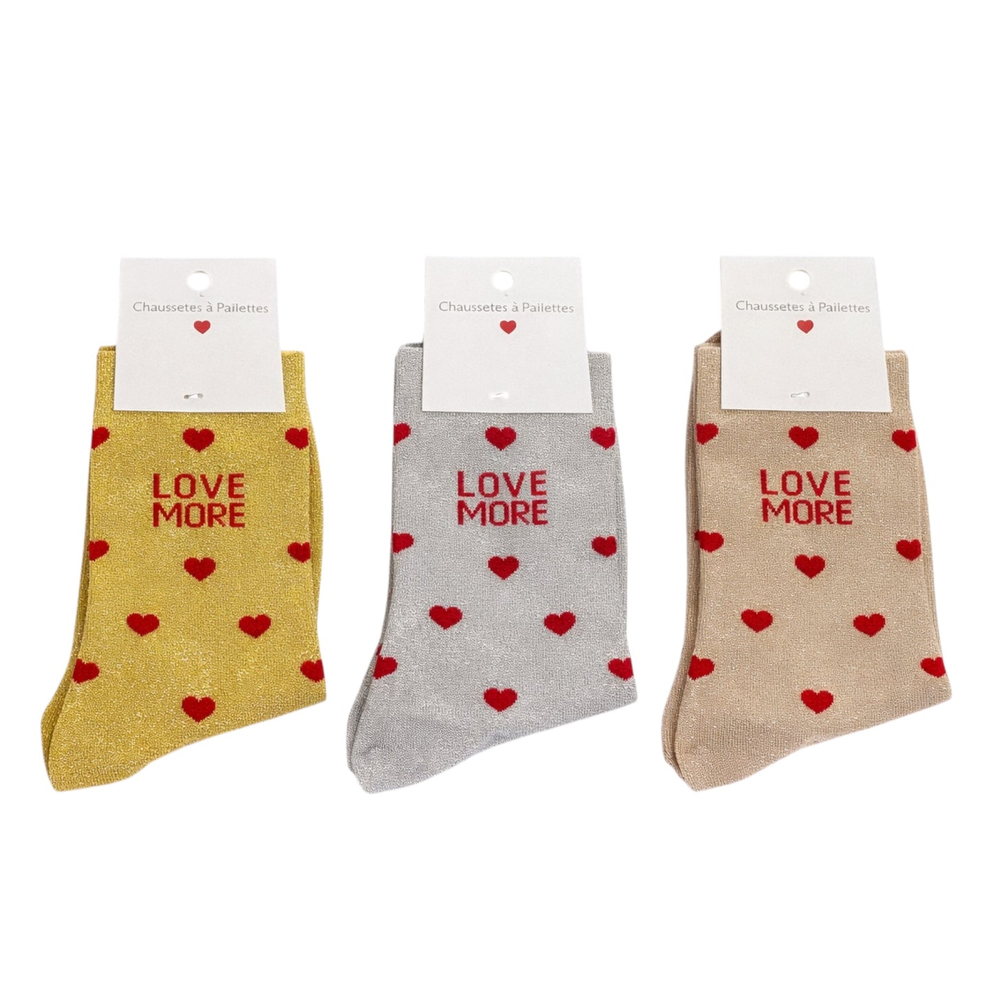CHAUSSETTES À PAILLETTES -LOVE MORE