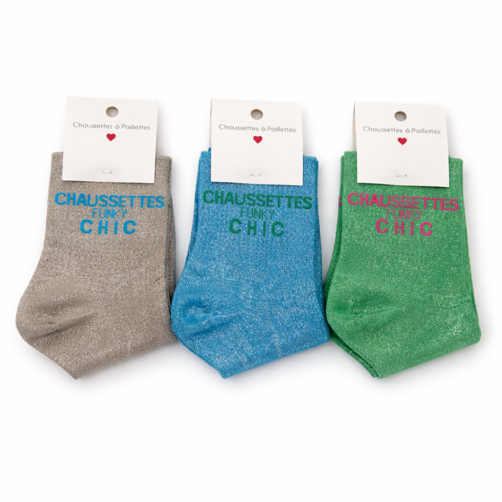 CHAUSSETTES À PAILLETTES -CHAUSSETTES FUNKY CHIC