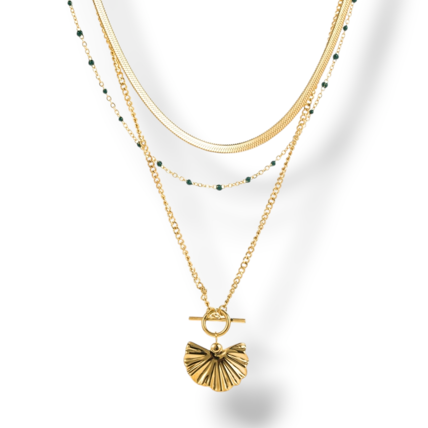 COLLIER MULTI-RANG LAVINIA ACIER OR