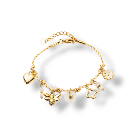 BRACELET SATEEN ACIER OR