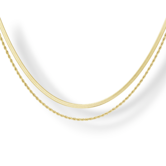 COLLIER 2 EN 1 MYRTHÉA ACIER OR