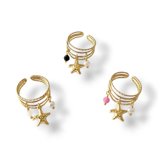 BAGUE HAWAI ACIER OR