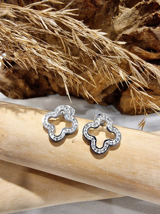 Boucles d'oreilles Lara acier argent - Collection SR