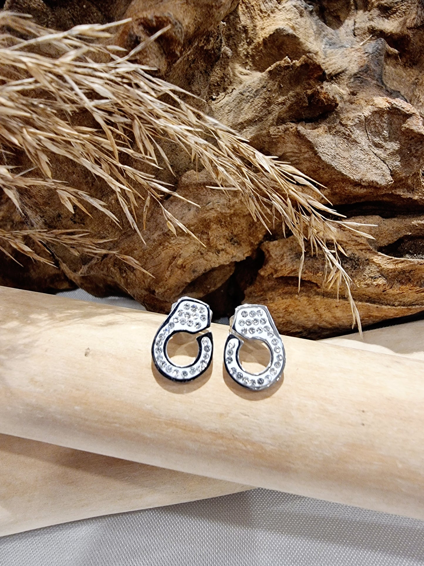 Boucles d'oreilles Dina acier argent - Collection SR