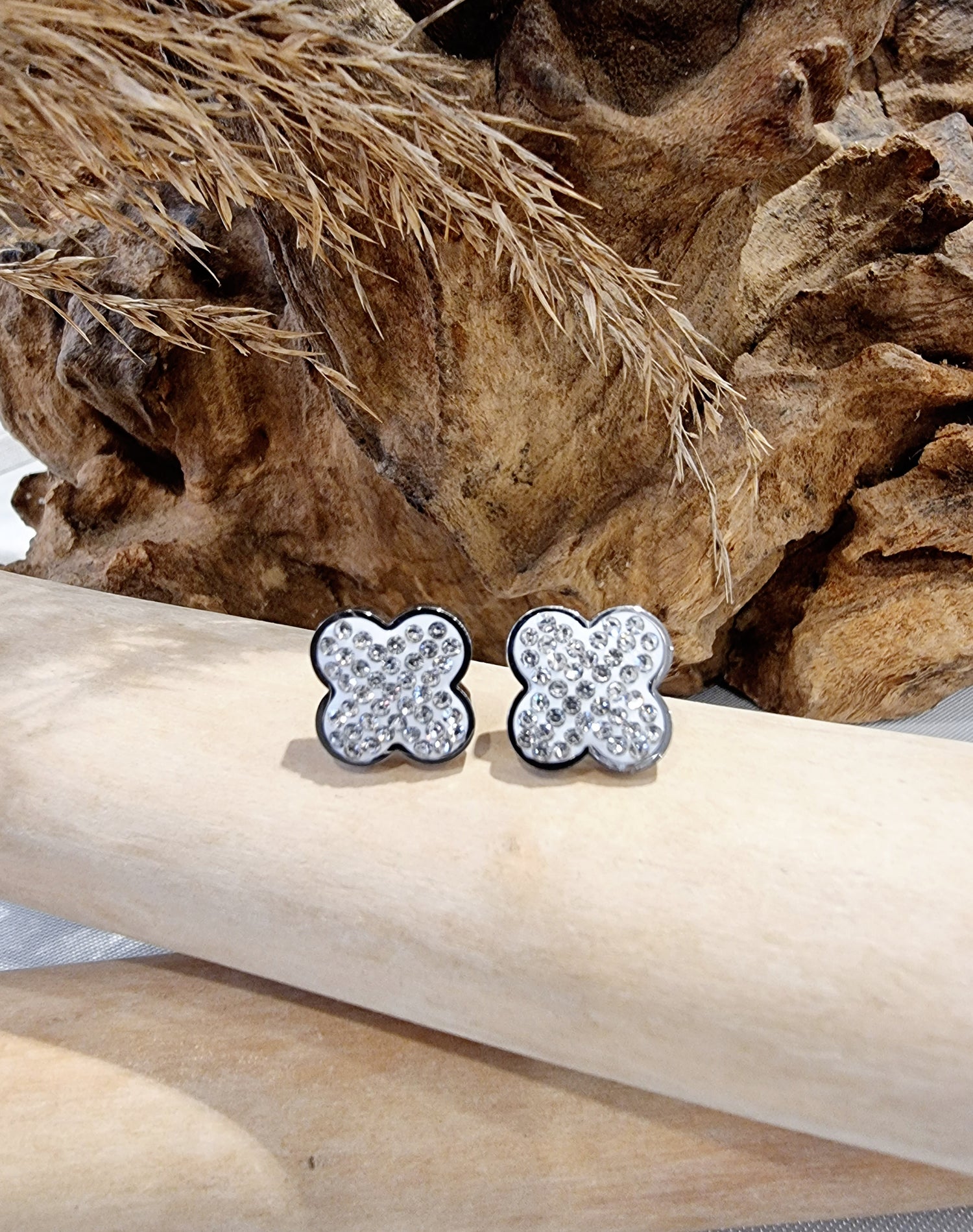 Boucles d'oreilles Ysa acier argent - Collection SR