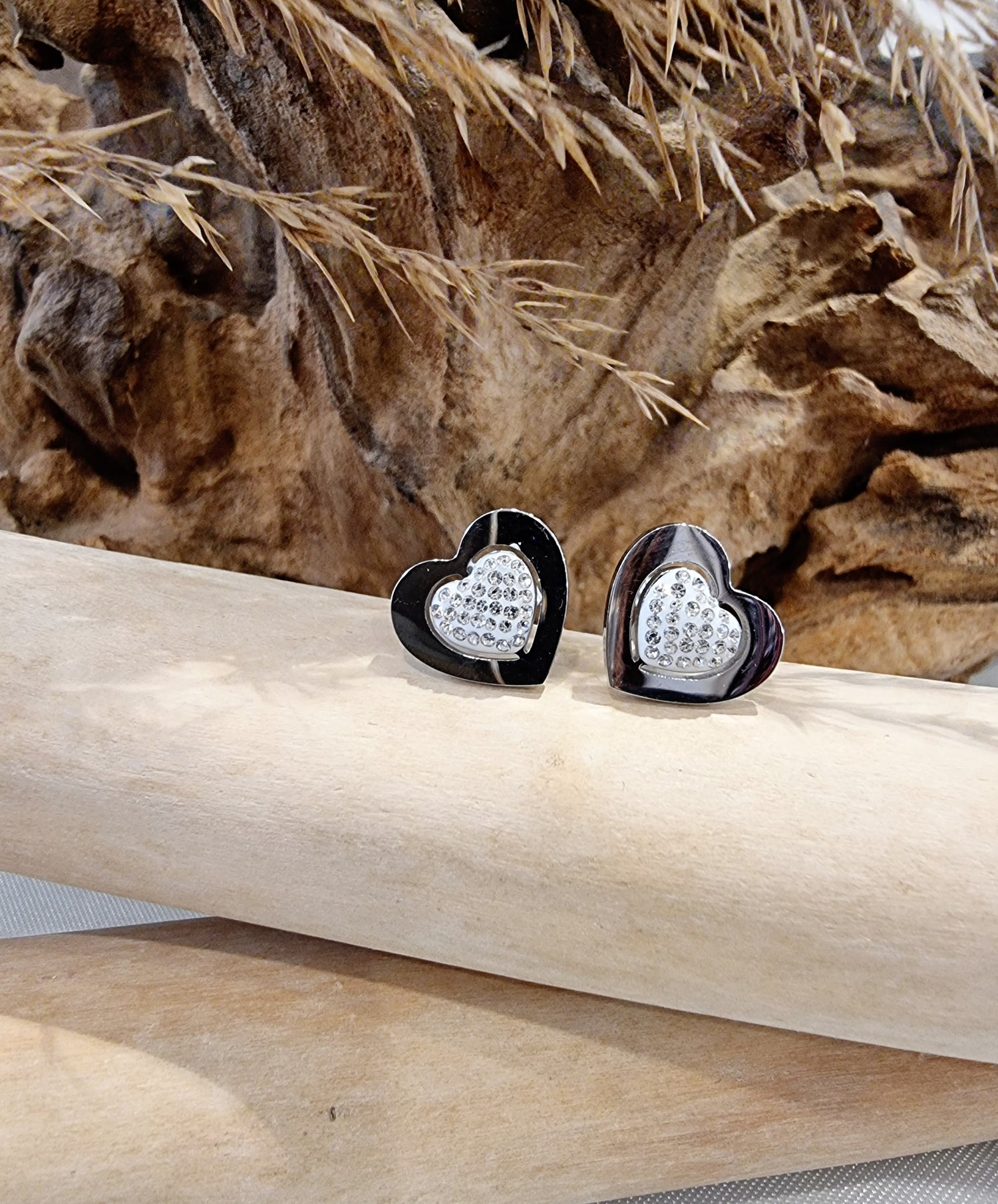 Boucles d'oreilles Luna acier argent - Collection SR