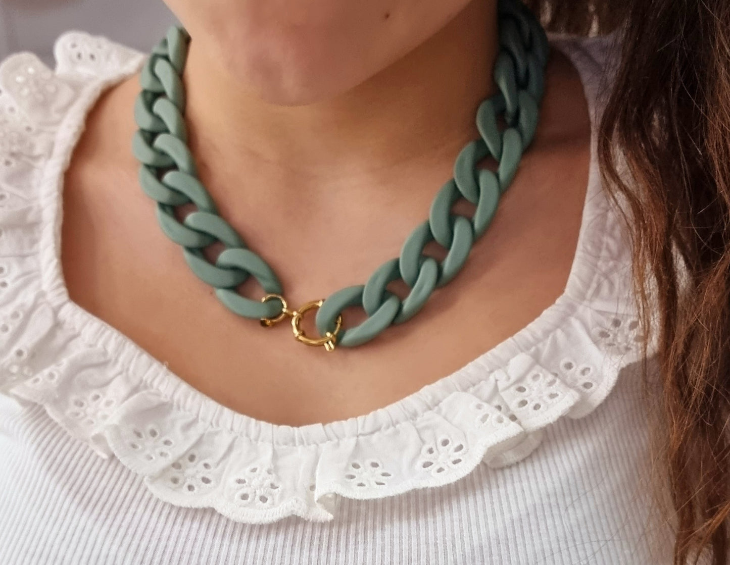 Collier Camille vert clair - Collection SR