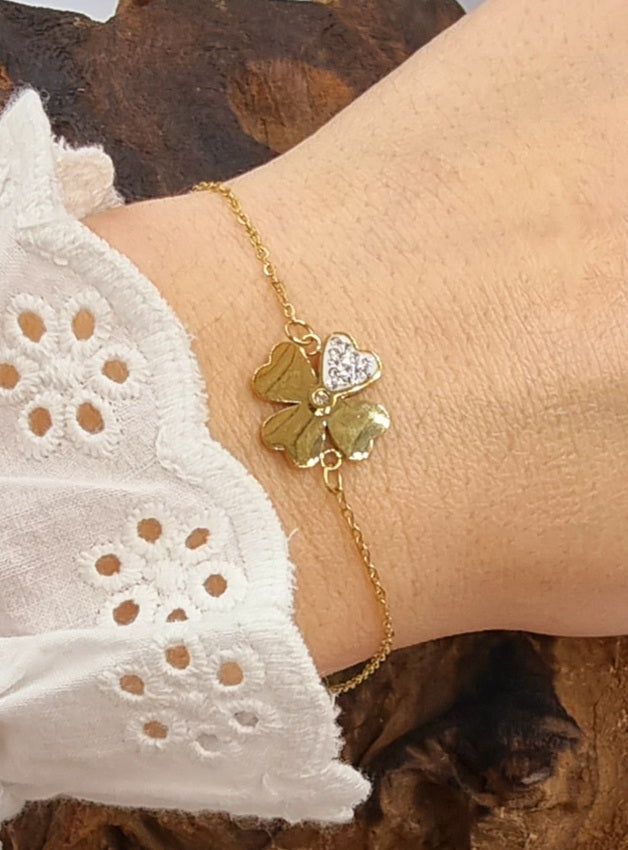 Bracelet Flora acier or - Collection SR