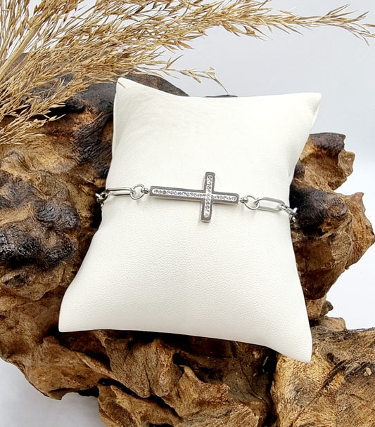 Bracelet Amanda acier argent - Collection SR