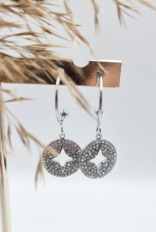 BOUCLES D'OREILLES LOUISE ACIER - Collection SR