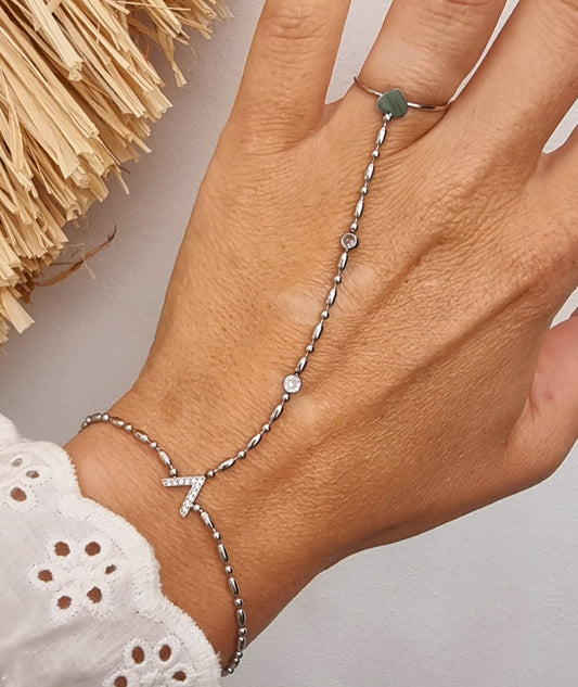 BRACELET CHAINE DE MAIN CECILIA ACIER OR