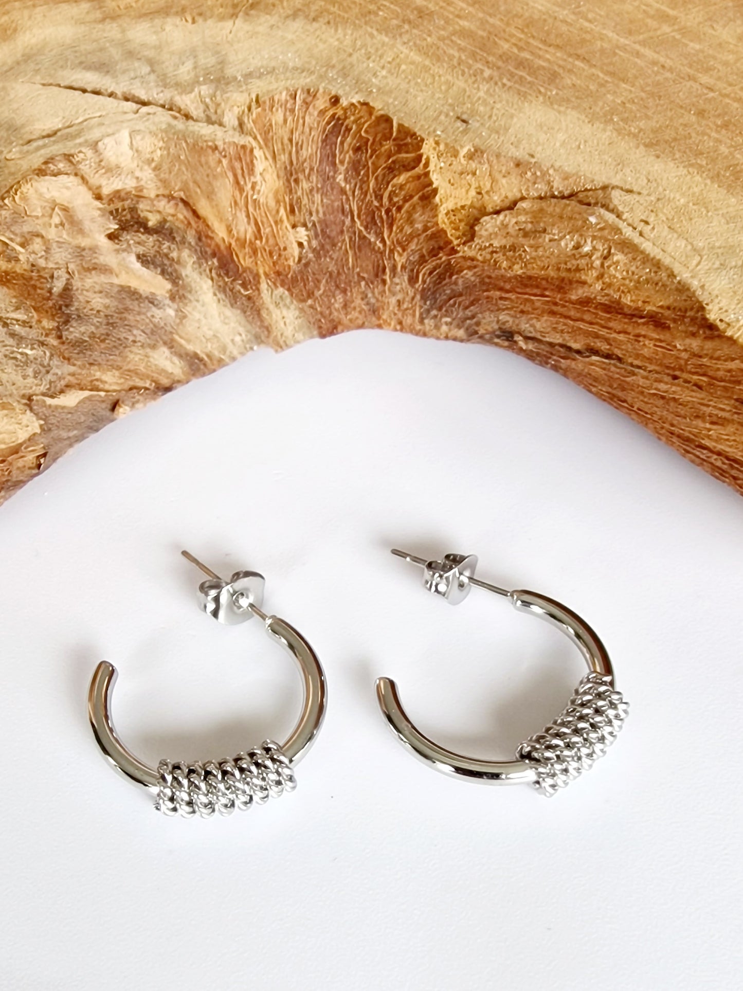 BOUCLES D'OREILLES NAHIA ACIER ARGENT