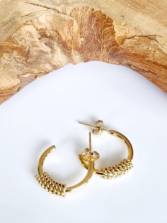 BOUCLES D'OREILLES NAHIA ACIER OR