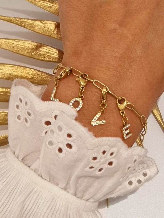 BRACELET PERSONALISABLE ACIER OR