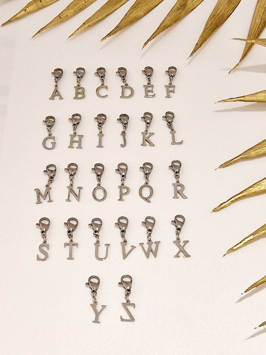 CHARME LETTRE ALPHABET ACIER ARGENT