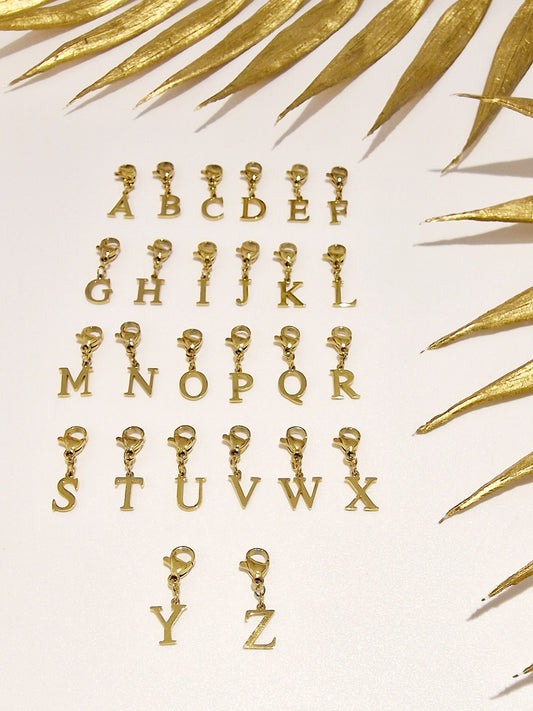 CHARME LETTRE ALPHABET ACIER OR