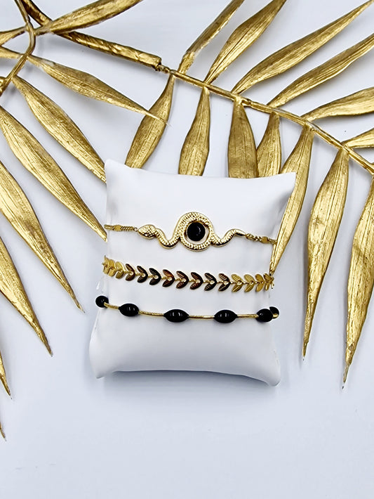 Trio de bracelets acier Ely