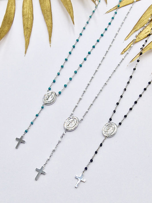 COLLIER MADONE ACIER ARGENT