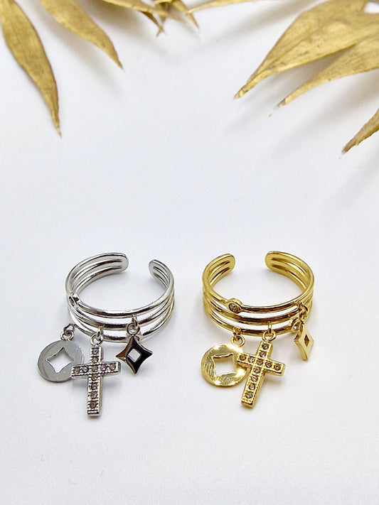 BAGUE VIOLETTE ACIER