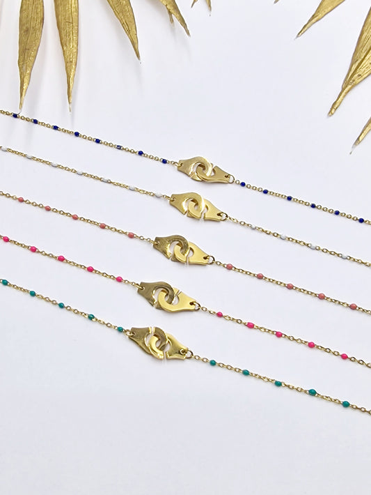 CHAINE DE CHEVILLE AMELIE ACIER OR