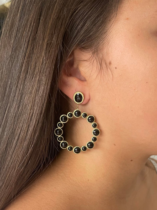 BOUCLES D'OREILLES AMAEL ACIER OR NOIR