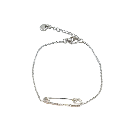 Bracelet épingle acier argent - Collection SR